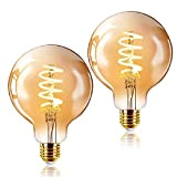 EXTRASTAR LED Lampadina Vintage Edison, G125SP 6W E27 bianco caldo 2200K Edison lampadina Vintage Retro Stile Lampadine Decorativo luce filamento ...