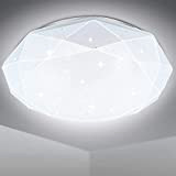 EXTRASTAR LED Plafoniera, illuminazione a soffitto bianca fredda moderna ultrasottile 24W 6500K, pannello UFO a strisce diamantate, plafoniera adatta per ...