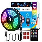EXTRASTAR Striscia LED TV retroilluminato, 3m Striscia LED USB 5050 con modalità musica IR a 44 Tasti e Scatola di ...