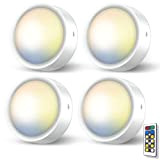 Faretti LED a Batteria con Telecomando, 3 Colori Dimmerabile Luce Armadio Senza Fili Luci Vetrina Pile Lampada Sottopensile Cucina Adesiva ...