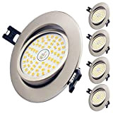 Faretti LED da incasso ultrapiatti per bagno, Set di 5, LED integrati 9W, foro Ø101mm, Luce Bianca Calda, 750Lm, Faretti ...