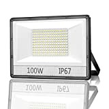 Faretto LED da Esterno 100W, 10000LM Faro LED Esterno IP67 Impermeabile Faretti LED, 7000K Super Luminoso Bianco Freddo Luce di ...
