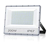 Faretto LED da Esterno 200W, 20000LM Faro LED Esterno IP67 Impermeabile Faretti LED, 7000K Super Luminoso Bianco Freddo Luce di ...