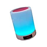 FENGCLOCK Sveglia Radiosveglia Digitale Sveglia Luminosa, Altoparlante Bluetooth Lampada da Comodino Wireless Touch dimmerabile, Luce Sveglia per Bambini,Pink