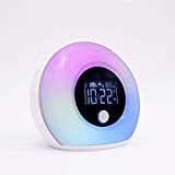 FENGCLOCK Sveglia, Smart Digital LED Luce Audio Alarm Clock Bluetooth, Lampada da Comodino Multicolore Bluetooth Sveglia Portatile, Light Control Touch
