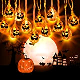 Fenvella Halloween Luci Stringa, 20 LED Zucca Halloween Luminosa, 3M Luci di Zucca con Modalità di Regolabili, Halloween Decorazioni Luci ...