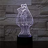 Festival 3D Illusion Lampada LED Night Light Tsukino Usagi Figura Decorazione USB Ragazzi Bambino Bambini Regali per Bambini Anime Giapponese ...