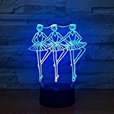 Festival 3D Symphony Lights Waltz Tango Slow Foxtrot Quick Step Rumba 7 Colori 3D LED Night Light per Bambini Touch ...