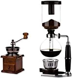FGVBC Caffettiera-Sifone Set Caffettiere Sifone caffè Set Caffettiere 3 tazzine, 2 Tipi di Macchine da caffè sottovuoto sifone caffè, A