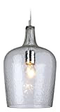 Firstlight 2301CL - Lampadario a sospensione E27, attacco a vite Edison, 60 Watt, in vetro trasparente