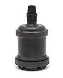 FLYFLY Vintage E27 Portalampada Edison supporto dello zoccolo della lampada, Adattatore in ceramica solida, Retro lampada a sospensione Socket (Nero ...