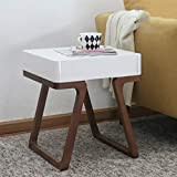 Folding table NAN Comodino con cassetto, tavolino da Salotto Creativo, Comodino con Lampada per Camera da Letto (Colore : Noce)