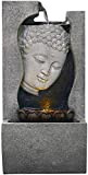 Fontana d'Acqua da Tavolo Zen Buddha 24"Cascata con Luce LED per Tavolo da Interno Scrivania E Terrazza Esterna da Giardino ...