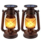 Fortand Lanterna da Esterno Vintage, 2Pcs Solare Lanterne da Esterno LED Lanterne da Giardino Sospensione Impermeabile Lanterna LED Retrò Effetto ...