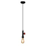 Fuloon Vintage Industrial DIY - Lampada da soffitto in tubo di ferro a sospensione retrò accessorio della lampada per decorazione ...