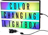 Gadgy ® Cinema LightBox Cambio Colore A4 con Telecomando | Insegna Luminosa Vintage | Cinematografica con 245 Lettere Numeri e ...