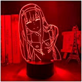 GEZHF LED Night Light Zero Two Figure Lampada da tavolo 3D Light Anime Waifu Gift Darling in The Franxx Zero ...