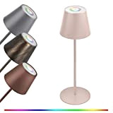 GGNOO Lampada a Batteria da Tavolo LED Lampada Touch Dimmerabile 8 Colori RGB Lampada da Tavolo Senza Fili Impermeabile per ...