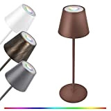 GGNOO Lampada Ricaricabile da Tavolo Dimmerabile LED Lampada da Tavolo Senza Fili 8 Colori RGB Impermeabile IP54 Lampada a Batteria ...