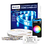GIDEALED Smart ZigBee 3.0 Controller Kit LED d'ambiente dimmerabile con HUB Bridge compatibile con 5m strisce LED RGBWW,Echo Plus per ...