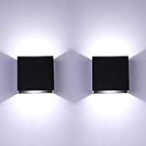 Glighone Applique da parete LED, 2 Pezzi 6W Moderna Lampada da Parete Interno Bianco freddo 6000K su e giù per ...