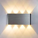 Glighone Lampada da parete a LED da 8 W, per interni, moderna illuminazione da parete Up Down, in alluminio, per ...