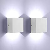 Glighone Lampada da Parete Led Interno, 2 Pezzi Bianco freddo 6000K LED Applique da Parete Moderna,Up Down Lampada a Muro ...