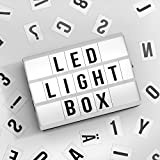 Global Gizmos miniature A6 3 fila LED Cinematic Light box con lettere, numeri e simboli piastrelle, plastica, bianco