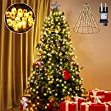 GlobaLink Luci albero di Natale, 2m 400 LEDs 10 fili Luci dell'albero di Natale con anello, 8 Modalità all'aperto impermeabile ...