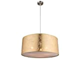 Globo Lighting - Lampada a sospensione AMY Ø 53 cm, con LED dimmerabile, paralume in tessuto dorato con copertura in ...