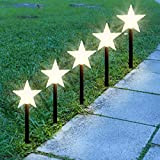 GloBrite 5 luci a palo da giardino – stella,luci a LED per prato di Natale,Illuminazione per vialetti all'aperto,Luci natalizie per ...