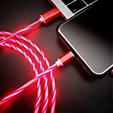 GLOWING-LED cavo per iPhone 20W di ricarica rapida sicura, luce LED Inteligent, lega di alluminio NUOVA tecnologia (rosso)