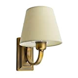 GLW E14 Lampada da Parete Vintage,Tessuto di Tessitura Braccio Lampada in Metallo Ottone,Decorazioni per la Casa retrò,Adatto a Camera da ...