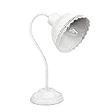 Grafelstein EMILIE - Lampada da tavolo in stile shabby chic, E14, con cavo in metallo, colore: Bianco