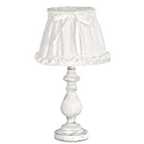 Grafelstein - Lampada da tavolo Rosy Dreams, colore bianco con piccole rose in tessuto sul bordo, E14