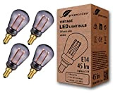 greenandco 4x lampadina a LED di design vintage in stile retrò colore fumo E14 ST45 2W 45lm 2000K (bianco extra ...