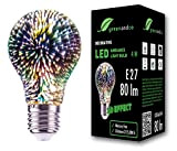 greenandco Lampadina a LED effetto fuochi d'artificio 3D per un'illuminazione d'atmosfera decorativa E27 A60 4W 80lm 360° 230V, nessun sfarfallio, ...