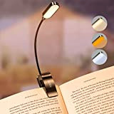 Gritin Luce da Lettura a 16 LED, Lampada da Lettura Ricaricabile, 3 Modalità di Temperatura Colorei (Bianca/Ambrata/Mista), Dimmerabile Senza Livelli, ...
