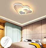 GUANSHAN 3D Plafoniera Led Creative Hearts Intelligente Regolazione continua Lampada da soffitto dimmerabile Illuminazione per Ragazzi Camera da letto Scuola ...