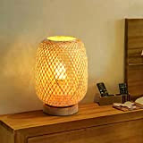 GUANSHAN Lampada da tavolo con lanterna in tessuto di bambù Lampada da comodino Lampada da tavolo decorativa in stile giapponese ...