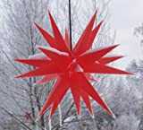GURU SHOP Melchior Outdoor II Red, Stella 3D Outdoor Molto Stabile Ø 60 cm, con 20 Punte, Incl. 4 m ...