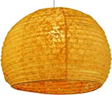 GURU SHOP Paralume Semicircolare di Carta Lokta, Lampada a Sospensione Corona Ø 40 cm - Arancione, CartaLokta, Lampade da Soffitto ...