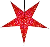 GURU SHOP Pieghevole Avvento Stella di Carta Illuminata, Poinsettia 60 cm - Nestor Arancione, Stelle di Carta - Multicolore