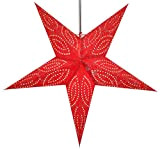 GURU SHOP Stella di Carta Luminosa Dell`Avvento Pieghevole, Stella di Natale 60 cm - Rosso Demian, Stelle di Carta - ...