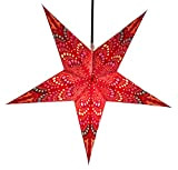 GURU SHOP Stella di Carta Luminosa Dell`Avvento Pieghevole, Stella di Natale 60 cm - Rosso Sibelius, Stelle di Carta - ...