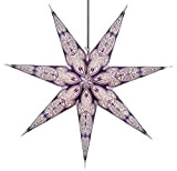 GURU SHOP Stella di Carta Luminosa Dell`Avvento Pieghevole, Stella di Natale 60 cm - Menora 7 Viola/natura, Stelle di Carta ...