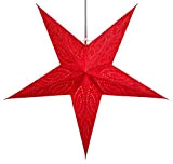 GURU SHOP Stella di Carta Luminosa Dell`Avvento Pieghevole, Stella di Natale 60 cm - Rosso Mercurio, Stelle di Carta - ...