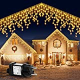 GUSODOR Luci Natale Cascata Esterno, 400 LED 10M IP65 impermeabile 8 modalità, per Catena Luminosa Giardino per la Stanza di ...