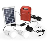 GutReise Alimentatore esterno piccolo portatile con sistema a pannelli solari, CC, generatore di ricarica d’emergenza, 4,5 A/6 V, con lampadine LED