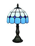 Gweat 8-Inch Tiffany stile mediterraneo Ambra Lampada da tavolo Lampada da comodino camera da letto (4 colori per scegliere)
